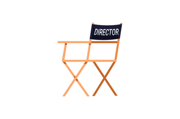 Download Director Chair Semi Flat Illustration - Director chair Collection