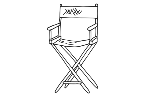 Download Cinema Director Chair Sketch. Film Seat - Premium Resources
