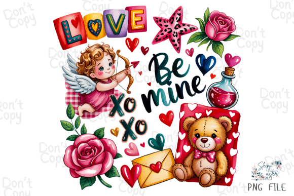 Download Retro Valentine Collage,XoXo Be Mine PNG - Be mine png Collection