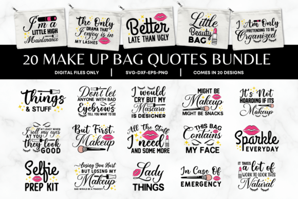 Download 20 Makeup Bag Quotes Bundle - Premium Resources