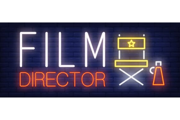 Download Film Director Neon Sign. Director Chair - Premium Resources