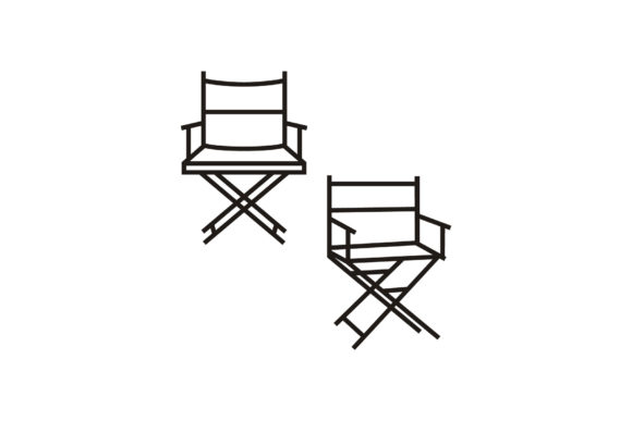 Download Movie Film Director Chair Line Art Logo - Premium Resources