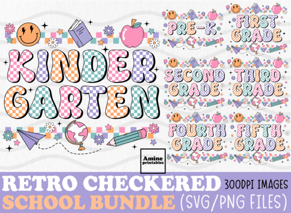 Download Retro Checkered School Bundle SVG PNG - Bundle svg png Collection