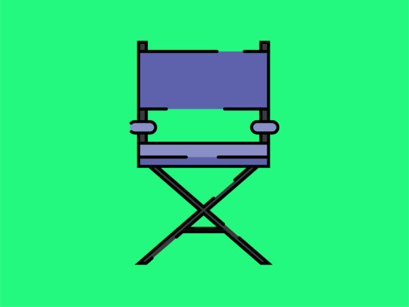 Download Icon Film Director Chair Striped Line - Premium Resources